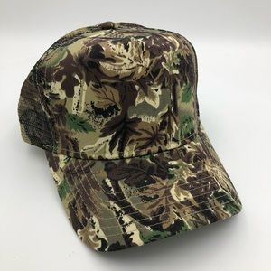 VINTAGE Leaf Camouflage Hunting Baseball Hat Cap